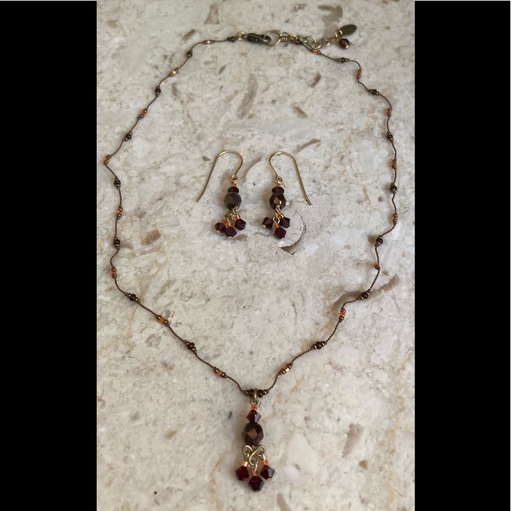 FIREFLY Faceted Crystal Necklace & Earring Set